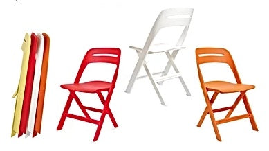Silla Plegable de plastico ALOHA en color Blanco, Rojo, Naranja y Amarillo Mod. AL-3016